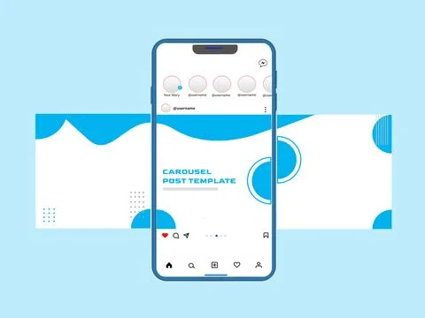 Social media carousel post template Stock Illustration