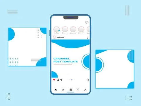 Social media carousel post template Stock Illustration