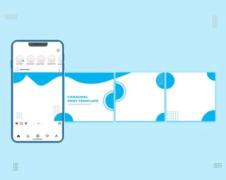 Social media carousel post template Stock Illustration