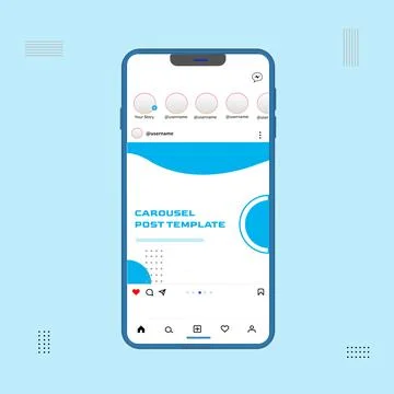 Social media carousel post template Stock Illustration