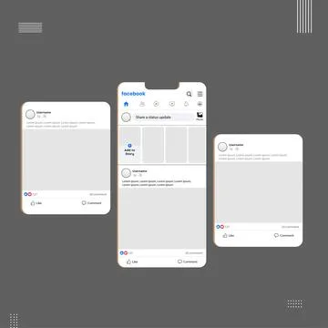 Social media carousel post template Stock Illustration