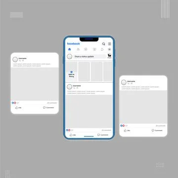 Social media carousel post template Stock Illustration