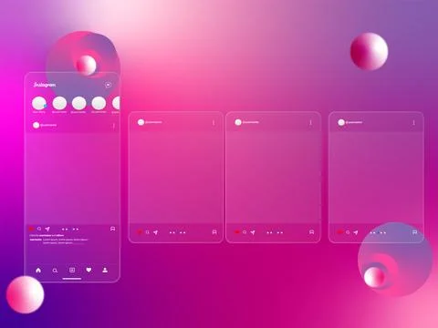 Social media carousel post template Stock Illustration