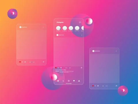 Social media carousel post template Stock Illustration