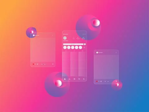 Social media carousel post template Stock Illustration