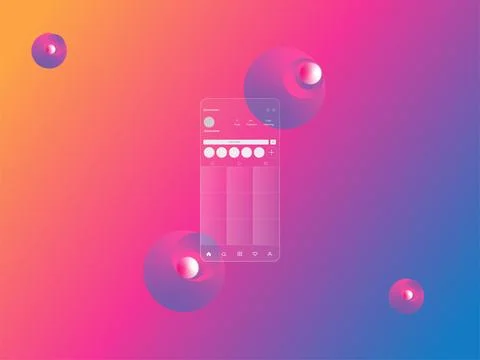 Social media carousel post template Stock Illustration