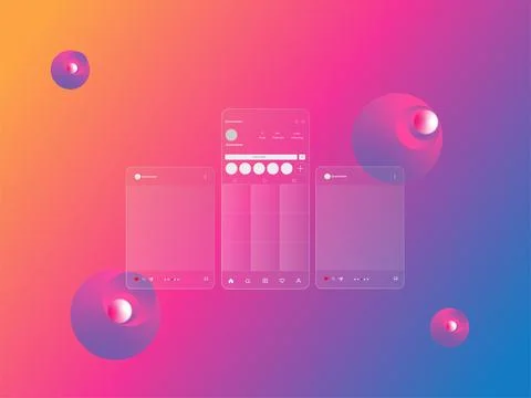 Social media carousel post template Stock Illustration