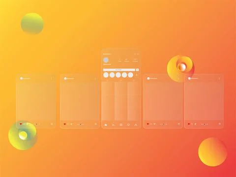 Social media carousel post template Stock Illustration