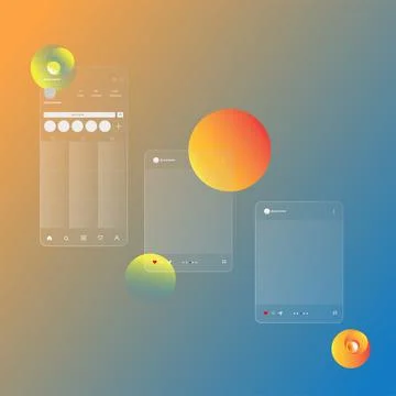 Social media carousel post template Stock Illustration