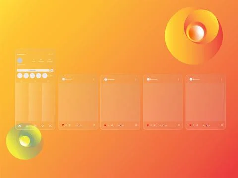 Social media carousel post template Stock Illustration