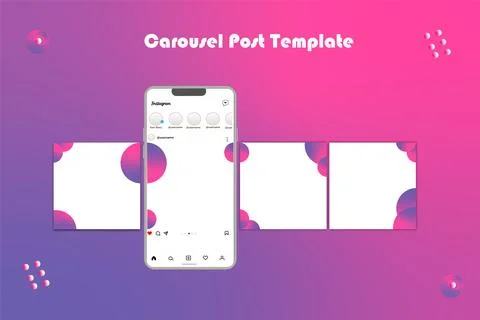 Social media carousel post template Stock Illustration