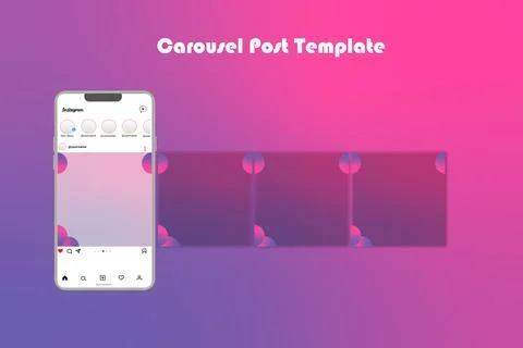 Social media carousel post template Stock Illustration