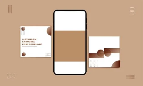 Social media carousel post template Stock Illustration