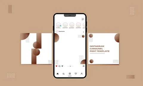 Social media carousel post template Stock Illustration
