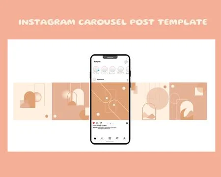 Social media carousel post template Stock Illustration