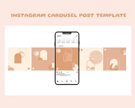 Social media carousel post template Stock Illustration