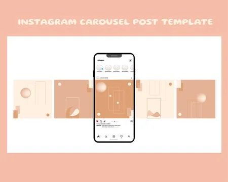 Social media carousel post template Stock Illustration