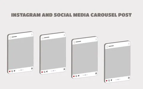 Social media carousel post template Stock Illustration