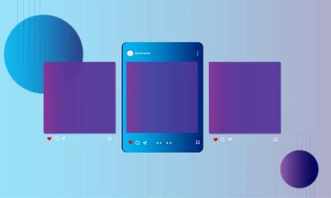 Social media carousel post template Stock Illustration