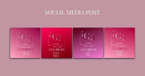 Social media carousel post template Stock Illustration