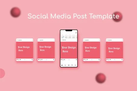 Social media carousel post template Stock Illustration