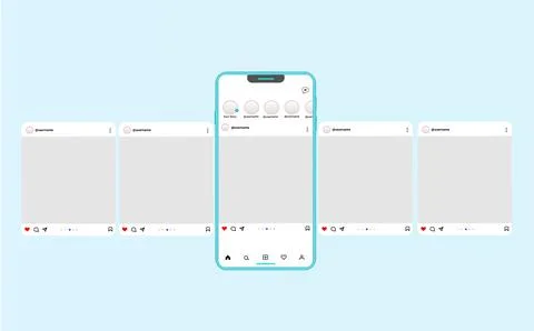 Social media carousel post template Stock Illustration