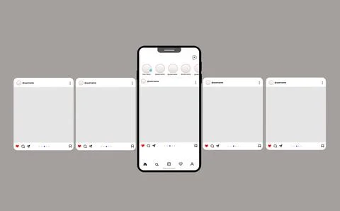 Social media carousel post template Stock Illustration