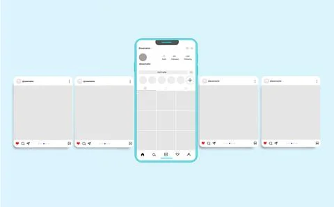 Social media carousel post template Stock Illustration