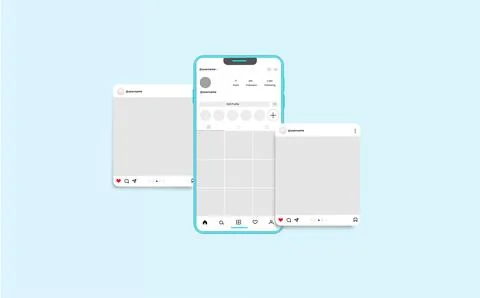 Social media carousel post template Stock Illustration