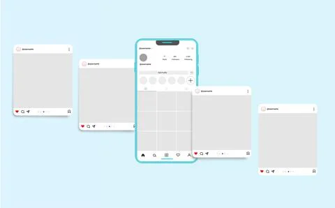 Social media carousel post template Stock Illustration