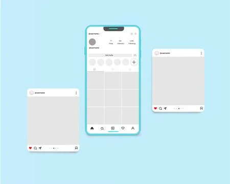 Social media carousel post template Stock Illustration