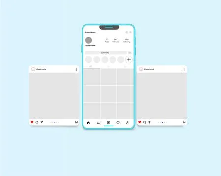 Social media carousel post template Stock Illustration