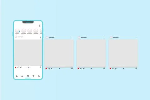 Social media carousel post template Stock Illustration