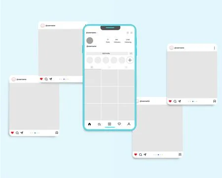 Social media carousel post template Stock Illustration