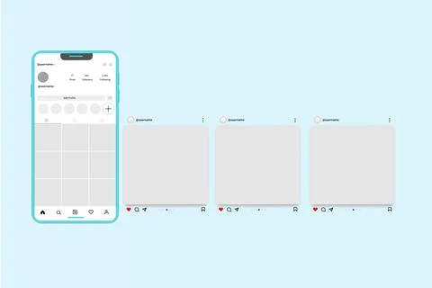 Social media carousel post template Stock Illustration