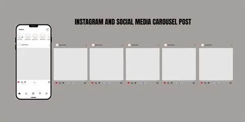 Social media carousel post template Stock Illustration