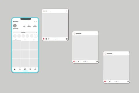 Social media carousel post template Stock Illustration