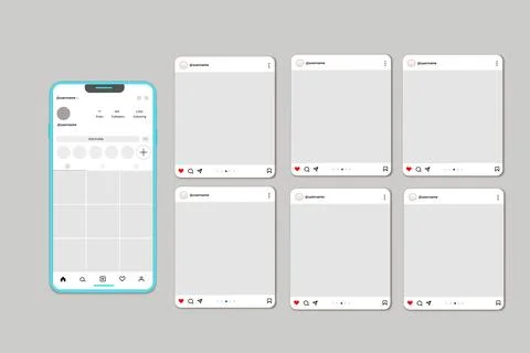 Social media carousel post template Stock Illustration