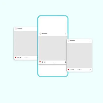 Social media carousel post template Stock Illustration