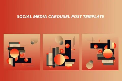 Social media carousel post template Stock Illustration