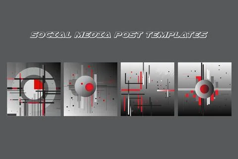 Social media carousel post template Stock Illustration
