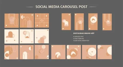Social media carousel post template Stock Illustration