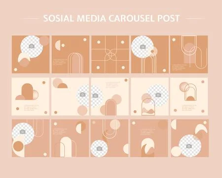 Social media carousel post template Stock Illustration