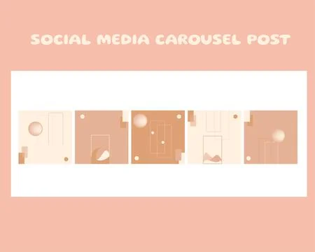 Social media carousel post template Stock Illustration