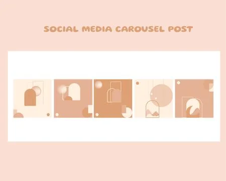 Social media carousel post template Stock Illustration