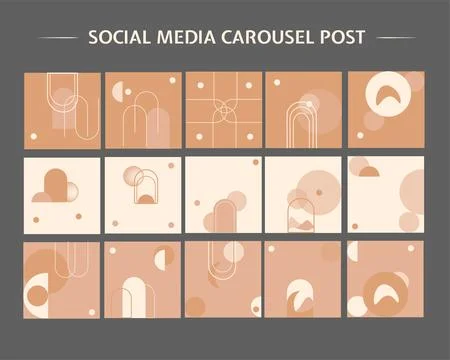 Social media carousel post template Stock Illustration