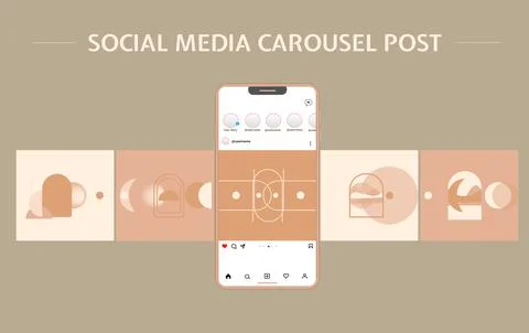 Social media carousel post template Stock Illustration