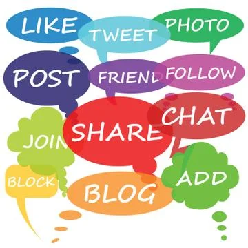 Social Media chat bubbles Stock Illustration