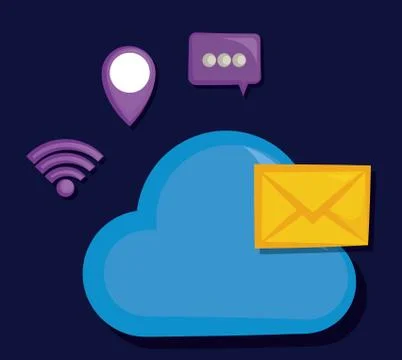 Social media cloud computing concept イラスト素材