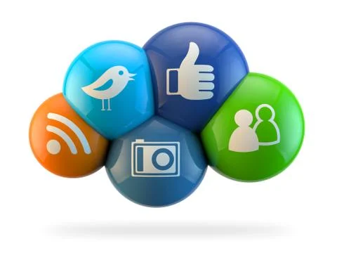 Social media cloud Stock Illustration